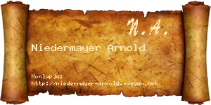 Niedermayer Arnold névjegykártya